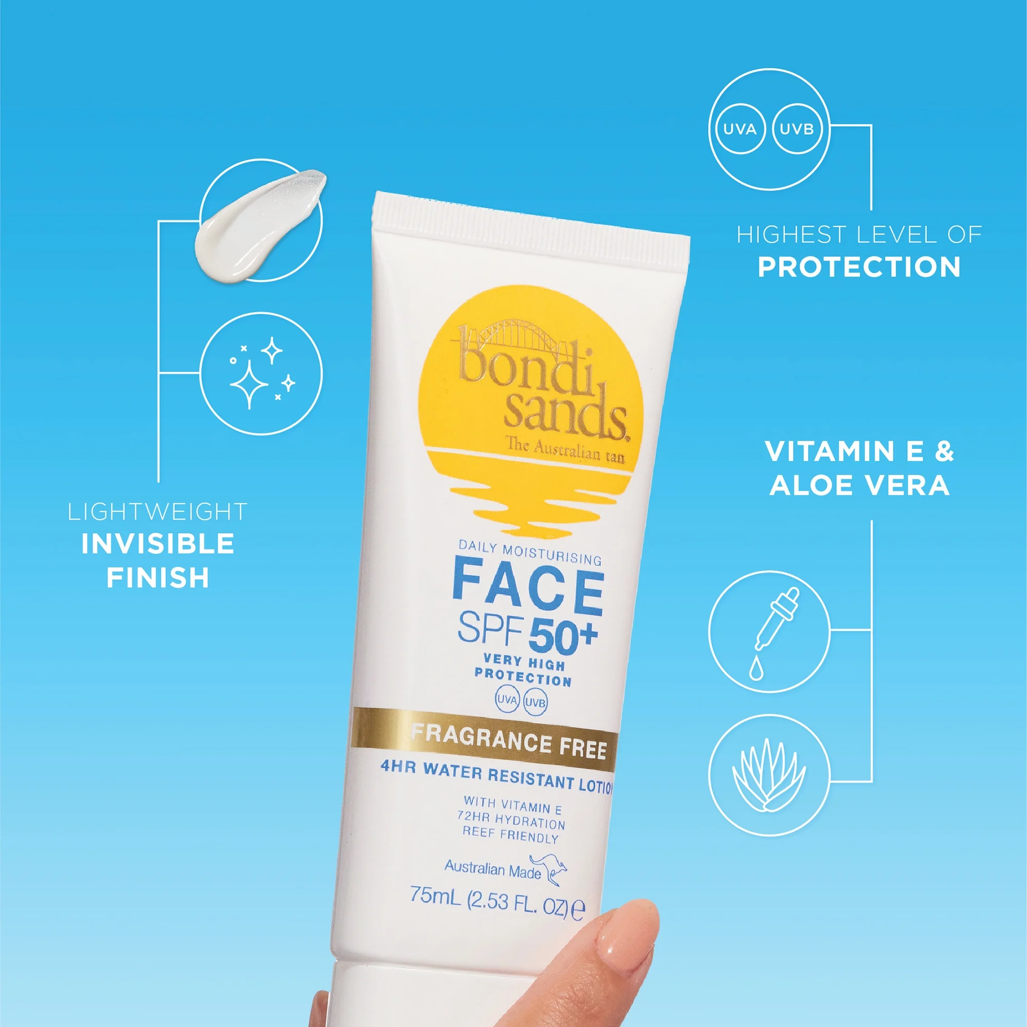 Bondi Sands Face Sunscreen Lotion SPF50+ 75ml