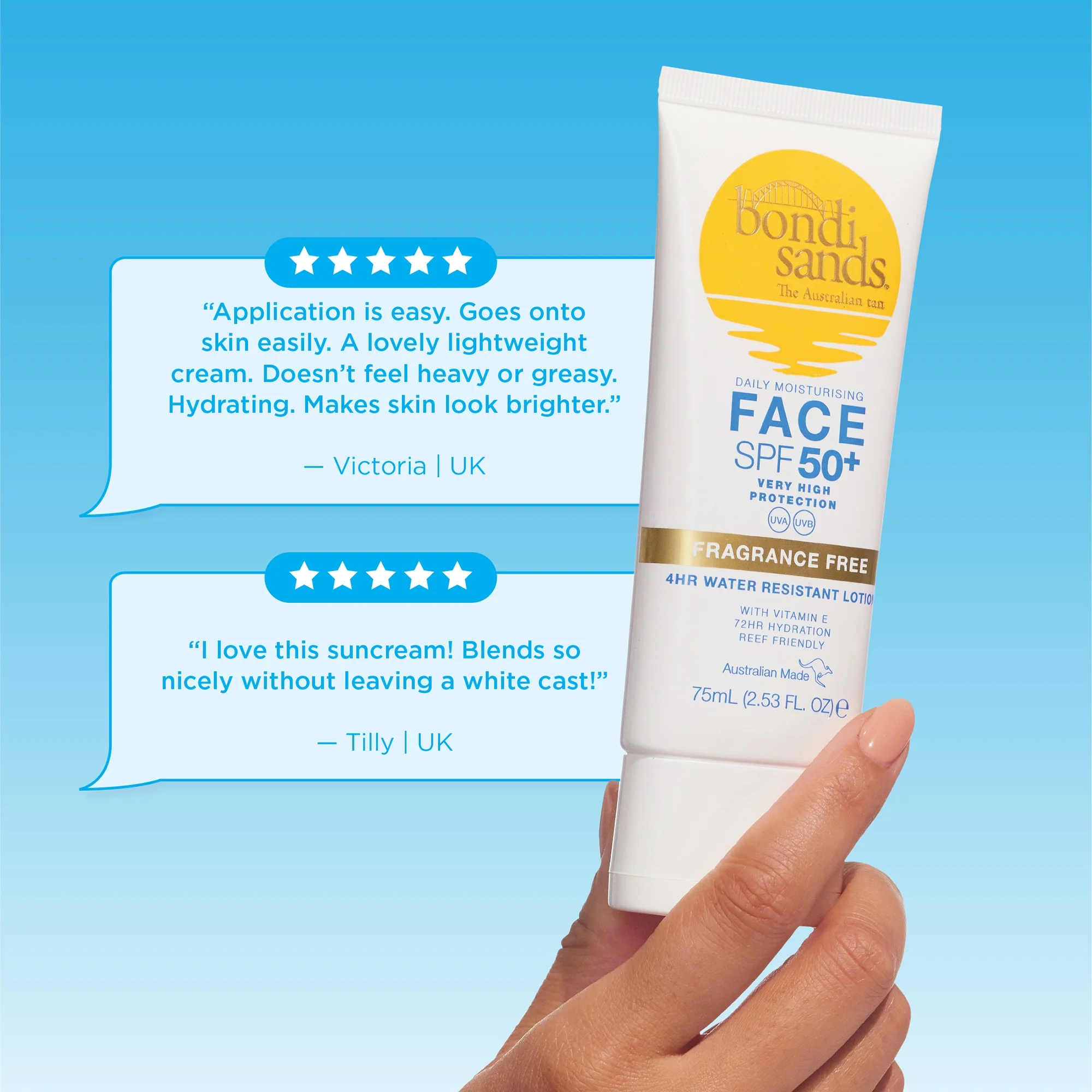 Bondi Sands Face Sunscreen Lotion SPF50+ 75ml